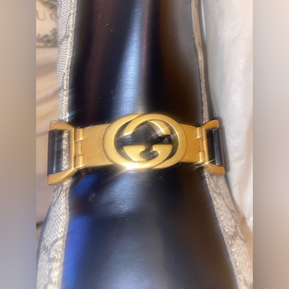 Brand NIB Gucci Tessuto GG Supreme Magnum Calf Leather Boots! 100% Authentic - Picture 8 of 16